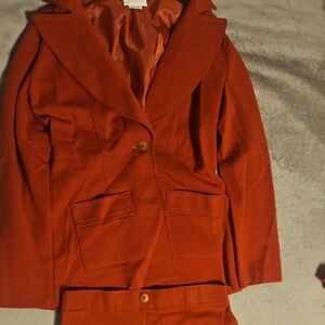 Women's Rust Blazer Jacket And Pants